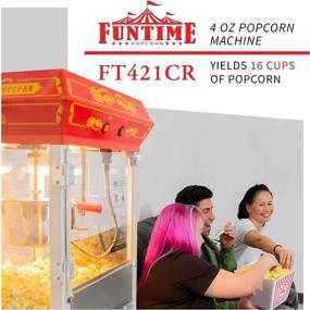 img 3 attached to 🍿 Funtime FT421CR Vintage Carnival-Style Tabletop Hot-Oil Popcorn Popper with 4-Ounce Capacity, Red