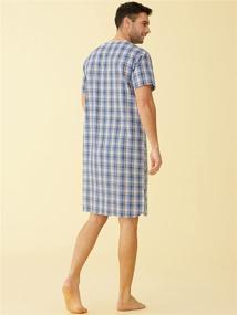 img 2 attached to Latuza Plaid Nightshirt Cotton NavyRed Men's Clothing