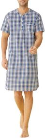 img 4 attached to Latuza Plaid Nightshirt Cotton NavyRed Men's Clothing