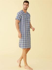 img 3 attached to Latuza Plaid Nightshirt Cotton NavyRed Men's Clothing