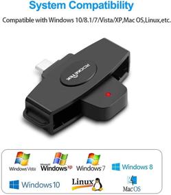 img 2 attached to 💻 Mac OS, Windows, Linux Compatible USB C DOD Military Smart Card Reader & SIM Card Reader for Common Access CAC