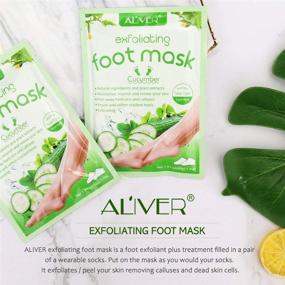 img 2 attached to 👣 3 Pack Foot Peel Mask - Remove Callus, Repair Rough Heels for Men and Women (Cucumber Infused)