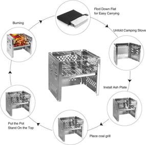 img 1 attached to 🔥 Unigear Folding Stainless Steel Wood Burning Camp Stove for Picnic, BBQ, and Backpacking