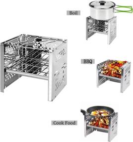 img 3 attached to 🔥 Unigear Folding Stainless Steel Wood Burning Camp Stove for Picnic, BBQ, and Backpacking