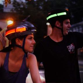 img 2 attached to 🔆 Bright LED Light Helmet Cover for High Visibility - Fits Bike and Sports Helmets