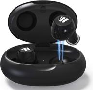 wshdz s22 wireless earbuds - upgraded bluetooth deep bass sound, ipx8 waterproof, type-c fast charging, noise cancelling mic, 36h playtime, phone/sports/work, black logo