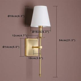 img 2 attached to 🏮 Yosoan Vintage Industrial Wall Sconce Light Fixture (2-Pack) – Antique Flared Textile Shade for Bedroom, Living Room, Corridor, Hotel, Bar