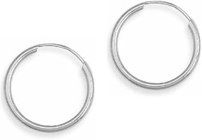 img 3 attached to 💍 Ritastephens Sterling Silver 2mm Tubular Endless Hoop Earrings - High Polish, Timeless Style!