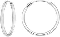 💍 ritastephens sterling silver 2mm tubular endless hoop earrings - high polish, timeless style! logo