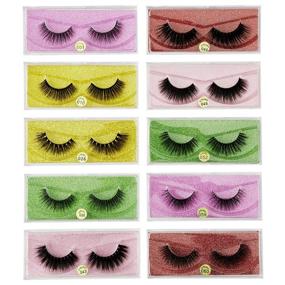 img 3 attached to 🎉 Affordable Lashes Wholesale: Get 10 Pairs of Natural Wispy Fluffy 3D Faux Mink Eyelashes in 10 Styles with Portable Boxes (Mix 10pair)