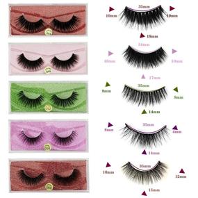 img 1 attached to 🎉 Affordable Lashes Wholesale: Get 10 Pairs of Natural Wispy Fluffy 3D Faux Mink Eyelashes in 10 Styles with Portable Boxes (Mix 10pair)