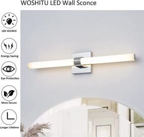 img 3 attached to 💡 WOSHITU LED Bathroom Vanity Lighting Fixtures 28W - Modern Glass Wall Sconces | Bathroom Bedside Hallway Wall Light