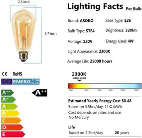 img 2 attached to 💡 Регулируемый светильник Эдисона - Эквивалент 2200K и 2400K