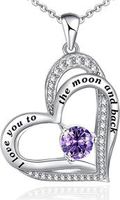 img 4 attached to Heart Necklace for Women: 925 Sterling Silver 'I Love You to The Moon and Back' – Perfect Gift for Girls