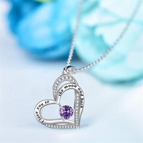 img 1 attached to Heart Necklace for Women: 925 Sterling Silver 'I Love You to The Moon and Back' – Perfect Gift for Girls