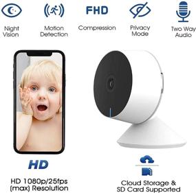 img 3 attached to Laxihub Baby Camera Monitor: безопасная WiFi-камера с функцией обнаружения плача и движения, 1080P FHD, ночное видение - совместима с Alexa и Google Assistant (2 упаковки)