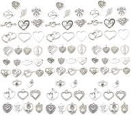 🍷 love wine glass charm set - 93 assorted heart-shaped alloy pendants for bracelets, necklaces, and jewelry making. perfect for birthday, christmas, or valentine's gift logo