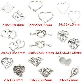 img 2 attached to 🍷 Love Wine Glass Charm Set - 93 Assorted Heart-Shaped Alloy Pendants for Bracelets, Necklaces, and Jewelry Making. Perfect for Birthday, Christmas, or Valentine's Gift