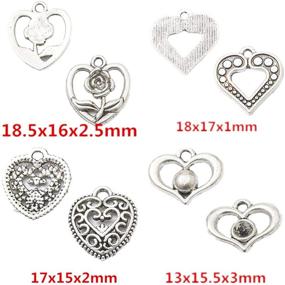 img 1 attached to 🍷 Love Wine Glass Charm Set - 93 Assorted Heart-Shaped Alloy Pendants for Bracelets, Necklaces, and Jewelry Making. Perfect for Birthday, Christmas, or Valentine's Gift