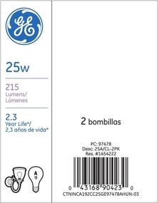 img 2 attached to 💡 GE Crystal Clear Incandescent A19 Light Bulbs, 25-Watt, 215 Lumen, Medium Base, Clear, Soft White, 2-Pack, Decorative Bulbs