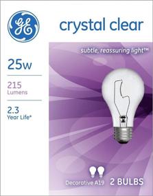 img 3 attached to 💡 GE Crystal Clear Incandescent A19 Light Bulbs, 25-Watt, 215 Lumen, Medium Base, Clear, Soft White, 2-Pack, Decorative Bulbs