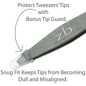 img 1 attached to 🔪 Zizzili Basics Slant Tip Tweezers - Surgical Grade Stainless Steel for Precise Eyebrow Shaping and Facial Hair Removal - Includes Bonus Protective Pouch - Top Tweezer for Men and Women