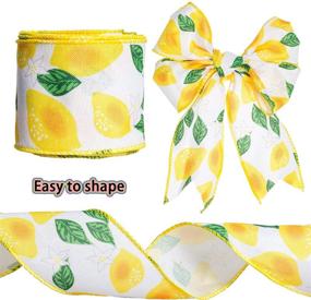 img 2 attached to 🍋 Lemon Fruit Pattern Ribbon for Wreaths, Wrapping, and Crafting - ATRBB Lemon Wired Ribbon, 2.5 Inches x 10 Yards (White/Green/Yellow)