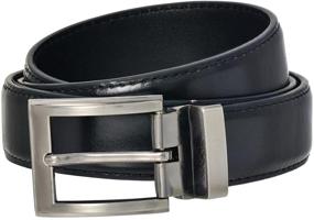 img 2 attached to 👔 Faux Leather Belt with Nickel Buckle: Top-notch Men's Accessory