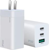 💡 зарядное устройство usb c мощностью 65 вт от ifoo: быстрое зарядное устройство с технологией gan и 2 портами usb c + 1 портом usb a для iphone, macbook pro, ipad, airpods pro, galaxy, switch+ логотип