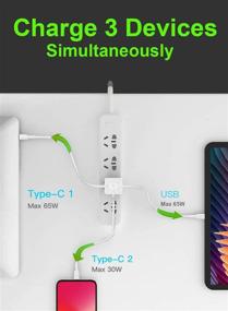 img 2 attached to 💡 Зарядное устройство USB C мощностью 65 Вт от iFoo: быстрое зарядное устройство с технологией GaN и 2 портами USB C + 1 портом USB A для iPhone, MacBook Pro, iPad, AirPods Pro, Galaxy, Switch+