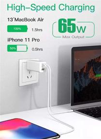 img 3 attached to 💡 Зарядное устройство USB C мощностью 65 Вт от iFoo: быстрое зарядное устройство с технологией GaN и 2 портами USB C + 1 портом USB A для iPhone, MacBook Pro, iPad, AirPods Pro, Galaxy, Switch+
