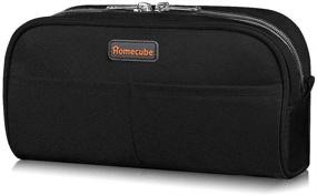 img 4 attached to 🖋️ Homecube Large Capacity Pencil Case: Versatile Stationery and Makeup Organizer with Dual Zippers in Stylish Black