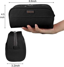 img 1 attached to 🖋️ Homecube Large Capacity Pencil Case: Versatile Stationery and Makeup Organizer with Dual Zippers in Stylish Black