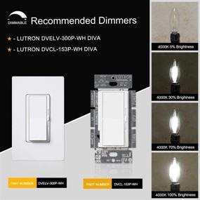 img 1 attached to 💡 Лампа CRLight 2W 4000K LED для канделябра - светло-белый свет дневного света, эквивалент 30 Вт, 300 лм - эффективное осветительное решение для любого пространства.