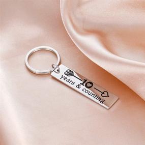 img 3 attached to 🔑 Stainless Steel Anniversary Keychains for Boyfriend and Girlfriend