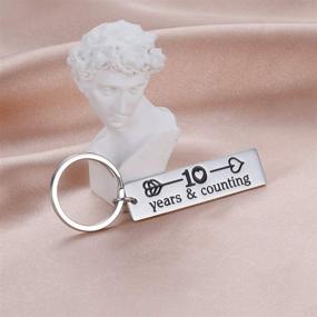 img 2 attached to 🔑 Stainless Steel Anniversary Keychains for Boyfriend and Girlfriend