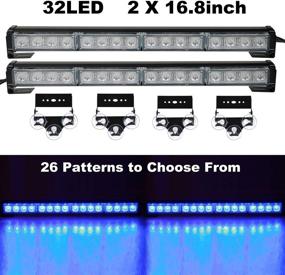 img 3 attached to 🔵 ASPL 32LED 26 Flash Patterns Emergency Traffic Advisor Strobe Light Bar - 2x16.8 inch Interior Safety Warning Lights (Blue)