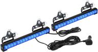 🔵 aspl 32led 26 flash patterns emergency traffic advisor strobe light bar - 2x16.8 inch interior safety warning lights (blue) logo