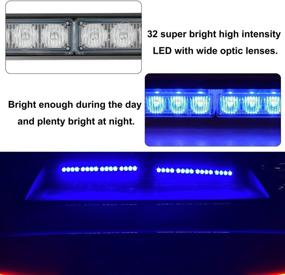 img 2 attached to 🔵 ASPL 32LED 26 Flash Patterns Emergency Traffic Advisor Strobe Light Bar - 2x16.8 inch Interior Safety Warning Lights (Blue)