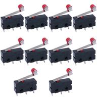 twidec 10-pcs mini 5a 125/250v ac spdt limit switch 1no 1nc short hinge roller lever arm snap action button type 3 pins kw11-3z07 logo