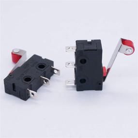 img 1 attached to Twidec 10-Pcs Mini 5A 125/250V AC SPDT Limit Switch 1NO 1NC Short Hinge Roller Lever Arm Snap Action Button Type 3 Pins KW11-3Z07