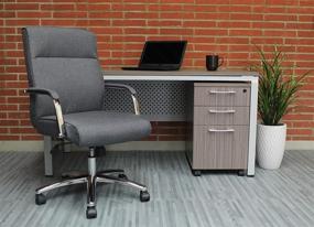 img 1 attached to Grey Modern Executive Conference Chair by Boss Office Products: Enhancing Comfort and Style