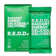 🍫 r.e.d.d. bar - vegan protein bar, low sugar, gluten-free, mint chocolate flavor, pack of 6 bars logo