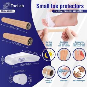 img 1 attached to ToeLab Pinky Toe Separators Pin6 - Baby Toe Cushion Tubes + Pinky 👣 Toe Splint Spacers + Small Toe Straightener Sleeves - Set of 6 pieces Toe Protectors