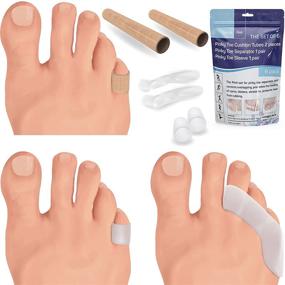 img 4 attached to ToeLab Pinky Toe Separators Pin6 - Baby Toe Cushion Tubes + Pinky 👣 Toe Splint Spacers + Small Toe Straightener Sleeves - Set of 6 pieces Toe Protectors