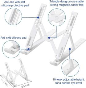 img 1 attached to Регулируемая подставка для ноутбука QYQOQU с вентилируемым держателем - совместимая и эргономичная.