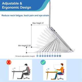 img 3 attached to Регулируемая подставка для ноутбука QYQOQU с вентилируемым держателем - совместимая и эргономичная.