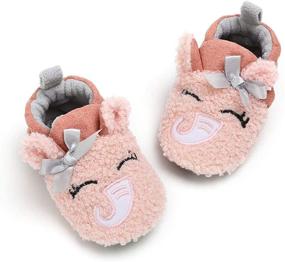 img 4 attached to Sakuracan Non-Slip Winter Booties for Infant Baby Boys and Girls - Stay On Newborn Crib House Shoes with Non-Slips Bottoms