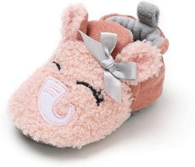 img 2 attached to Sakuracan Non-Slip Winter Booties for Infant Baby Boys and Girls - Stay On Newborn Crib House Shoes with Non-Slips Bottoms