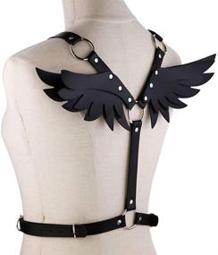 img 3 attached to Women Leather Harness Adjustable Gothic